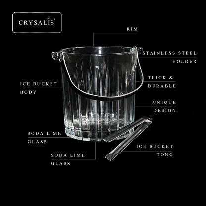 CRYSALIS Royalty Glass Ice Bucket 1000ml