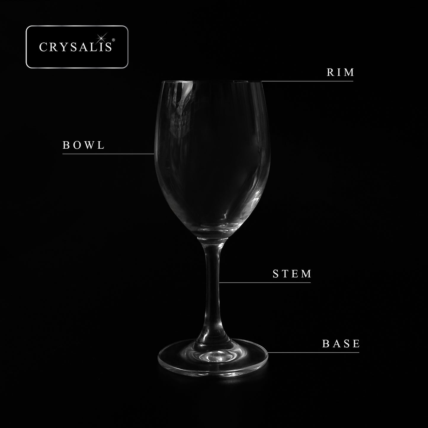 CRYSALIS Premium Crystal Stemware Red Wine Glass [Set of 2] Cocktail Glass 250ml