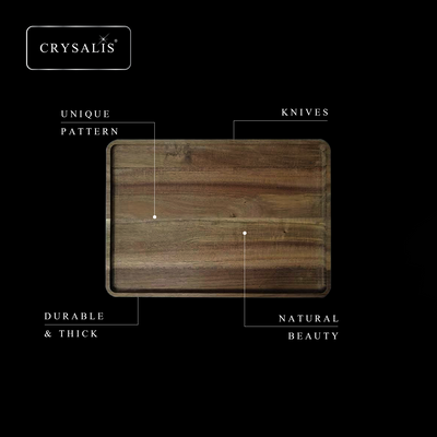 CRYSALIS PREMIUM Serving Tray Charcuterie Tray - Acacia Wood