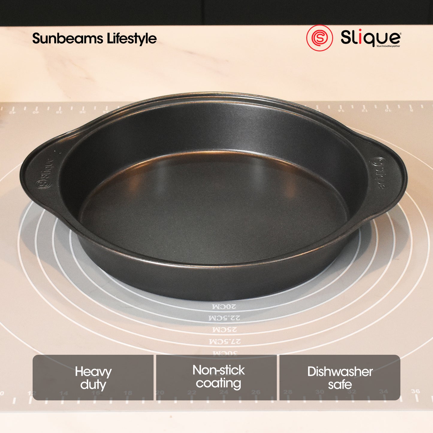 SLIQUE Premium Non-Stick Pie Pan Oven Safe