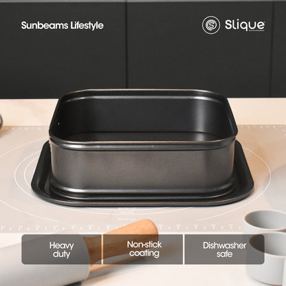 SLIQUE Premium Non-Stick Square Spring Form Pan Oven Safe 23.5x23.5x8cm