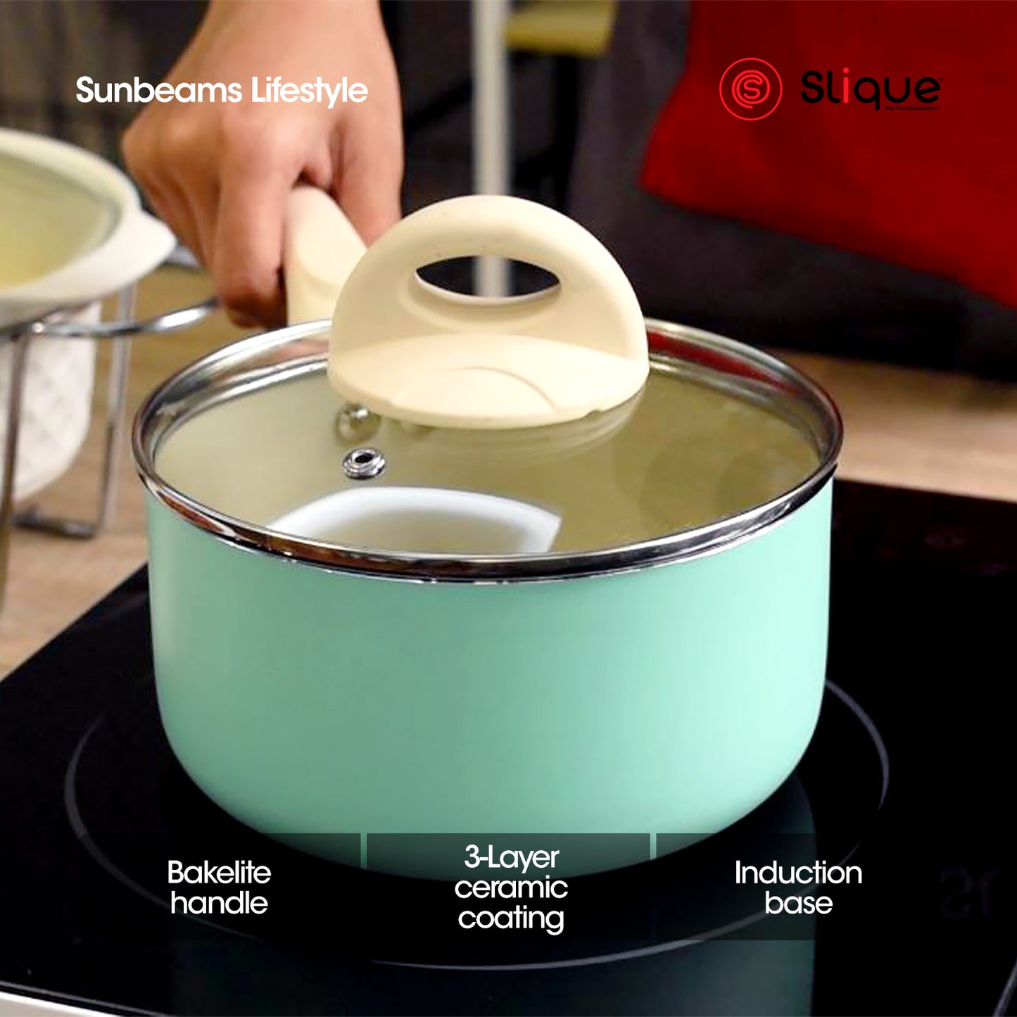 SLIQUE Premium Ceramic Sauce Pan 16cm/18cm