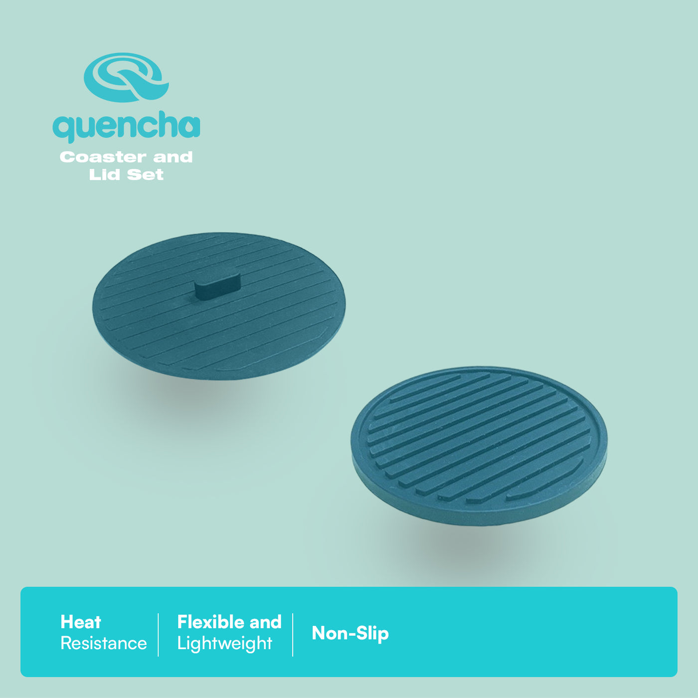 Quencha Silicone Coaster and Lid Set