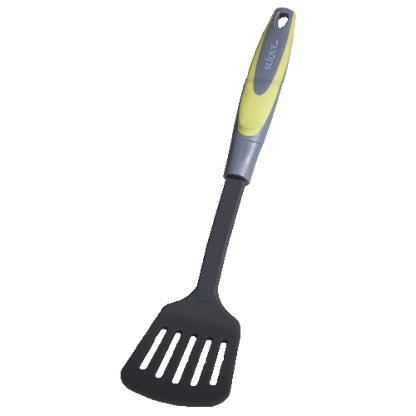 SLIQUE Nylon Kitchen Tools TPR Silicone Handle Spaghetti Slotted Spoon Turner Skimmer Ladle