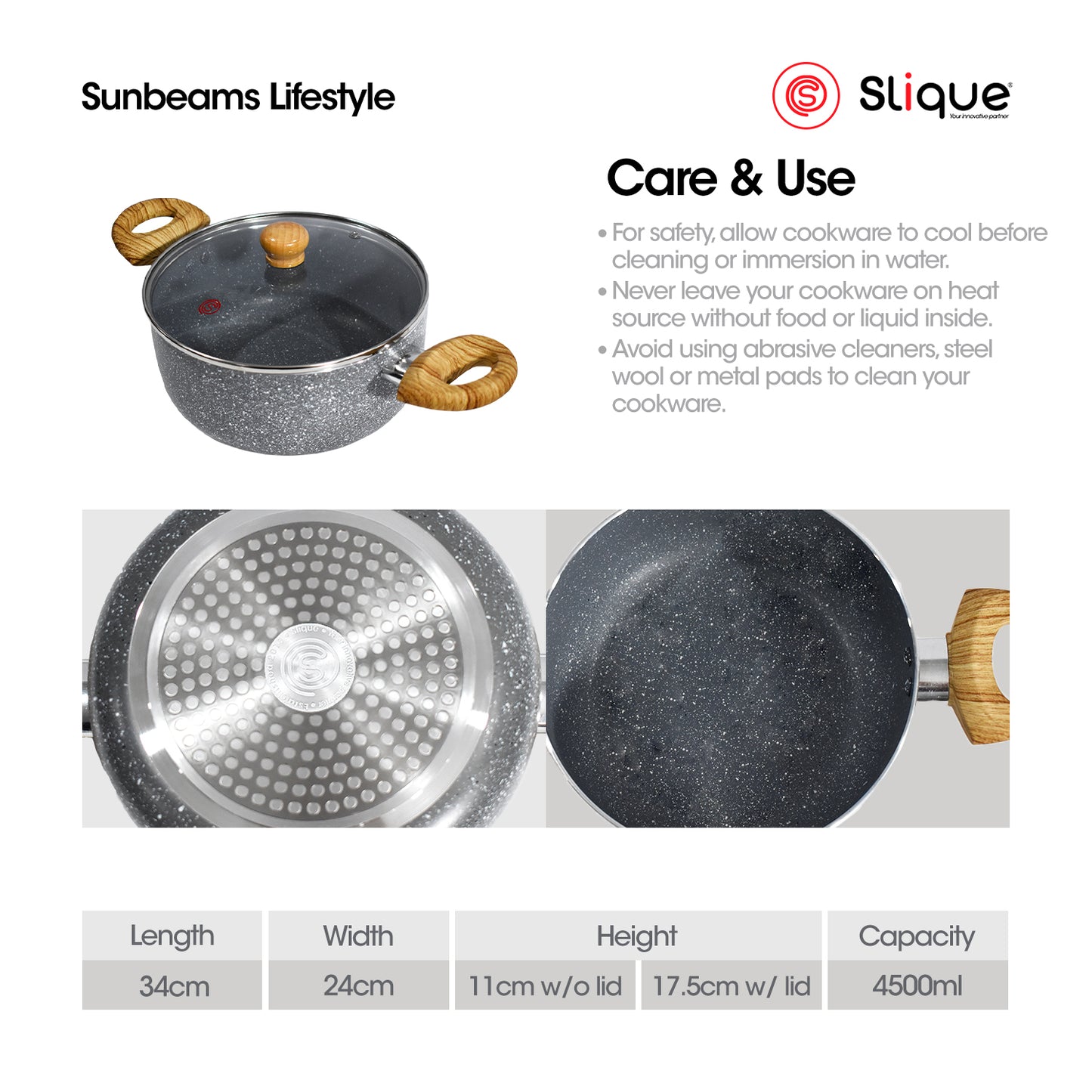 SLIQUE Premium Marble Dutch Oven 24cm