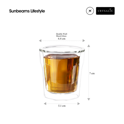 CRYSALIS Double-Wall Glass Shot Glass | Rock Glass | Highball Glass