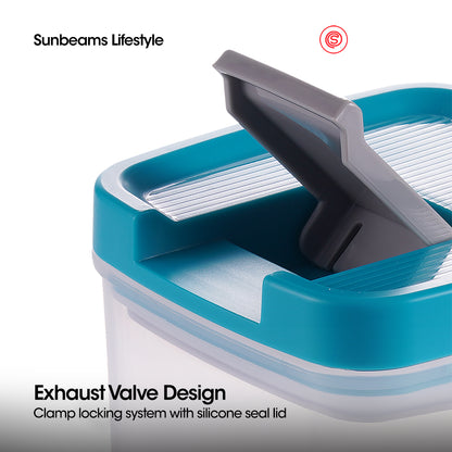 SLIQUE Premium PP Square Food Container 350ml (Aqua Green)