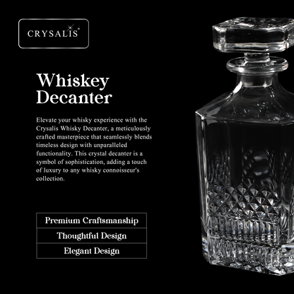 CRYSALIS Royalty Crystal Clear Glass Decanter 750ml