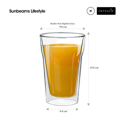 CRYSALIS Double-Wall Glass Shot Glass | Rock Glass | Highball Glass