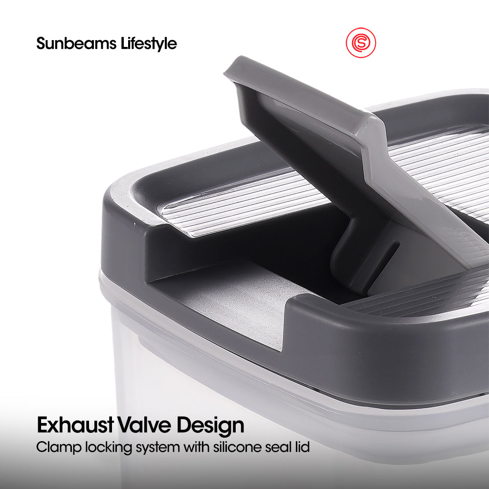 SLIQUE Premium PP Square Food Container 220ml|0.22L Airtight (Gray)