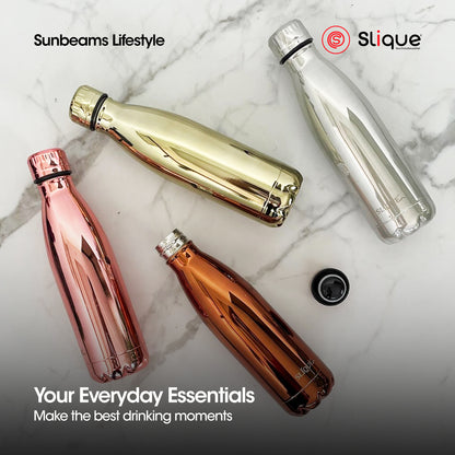 SLIQUE Stainless Steel UV Finish Insulated Water Bottle 500ml (Copper)