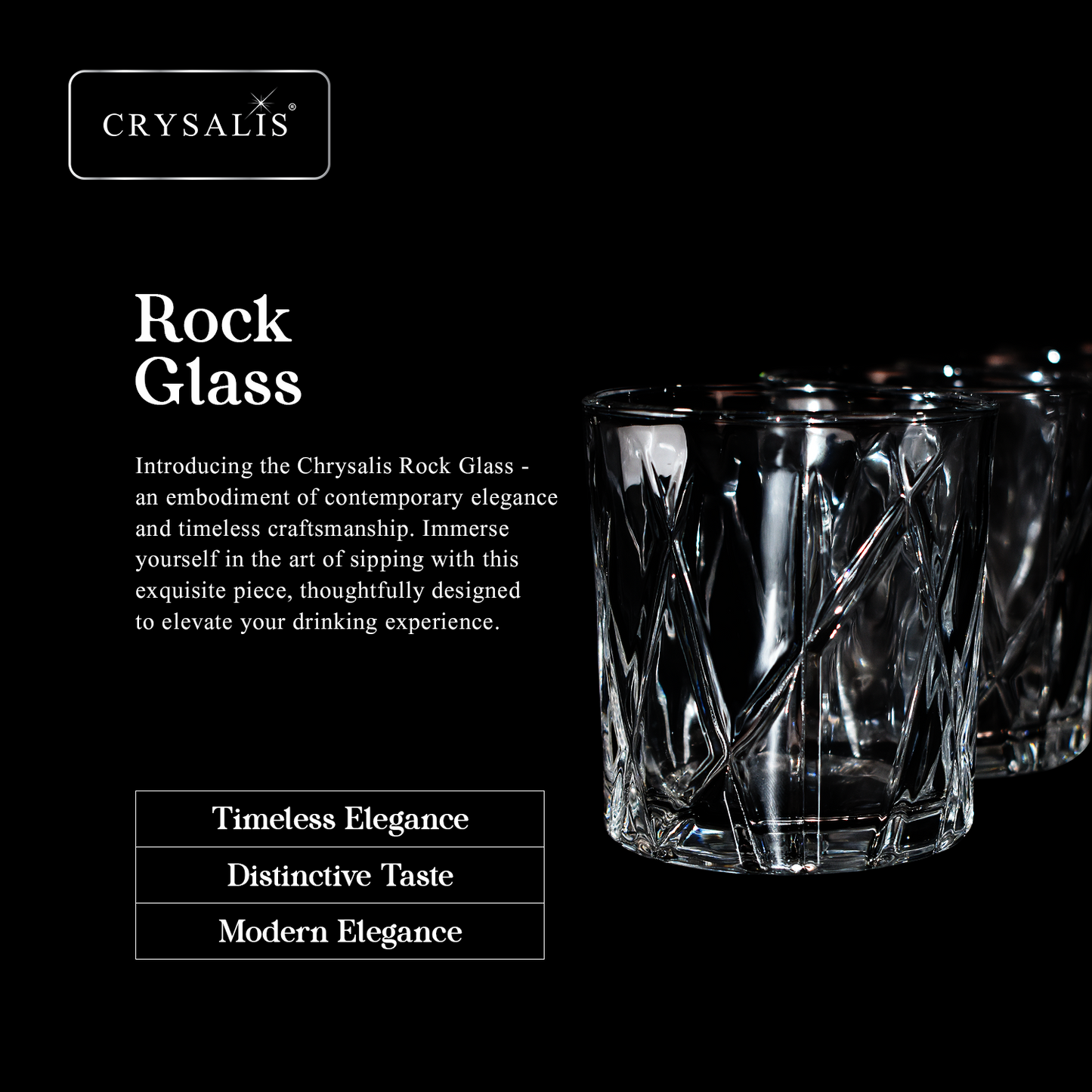 CRYSALIS Royalty Rock Glass 4pcs Set