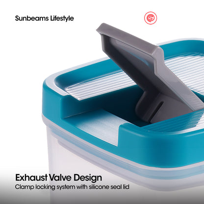 SLIQUE Premium PP Square Food Container 650ml (Aqua Green)