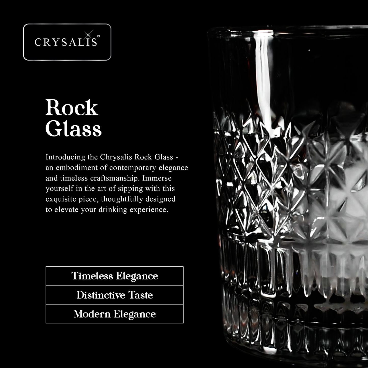 CRYSALIS Royalty Rock Glass 4pcs Set