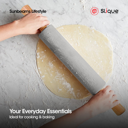 SLIQUE Premium Wood + Silicone Rolling Pin