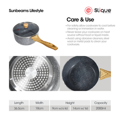 SLIQUE Premium Marble Sauce Pan 16/18/20cm