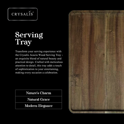 CRYSALIS PREMIUM Serving Tray Charcuterie Tray - Acacia Wood