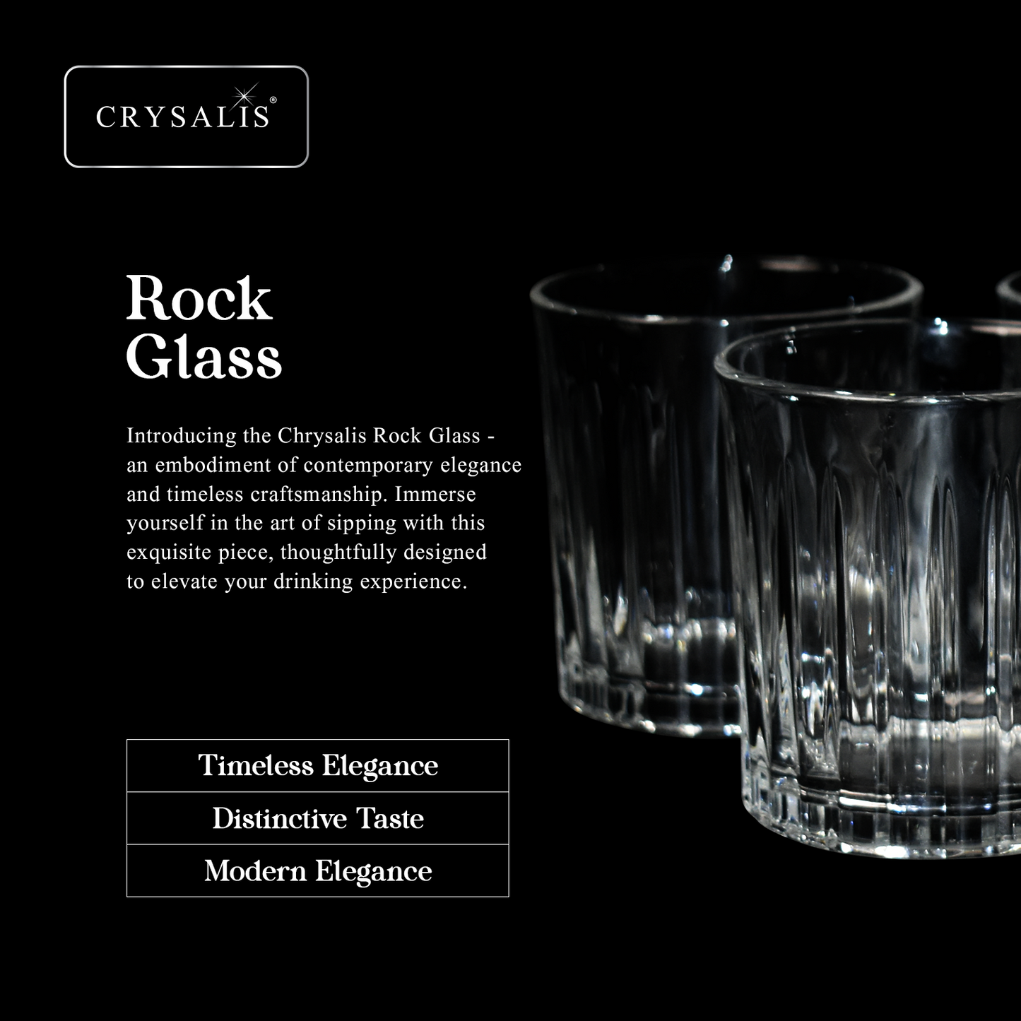 CRYSALIS Royalty Rock Glass 4pcs Set