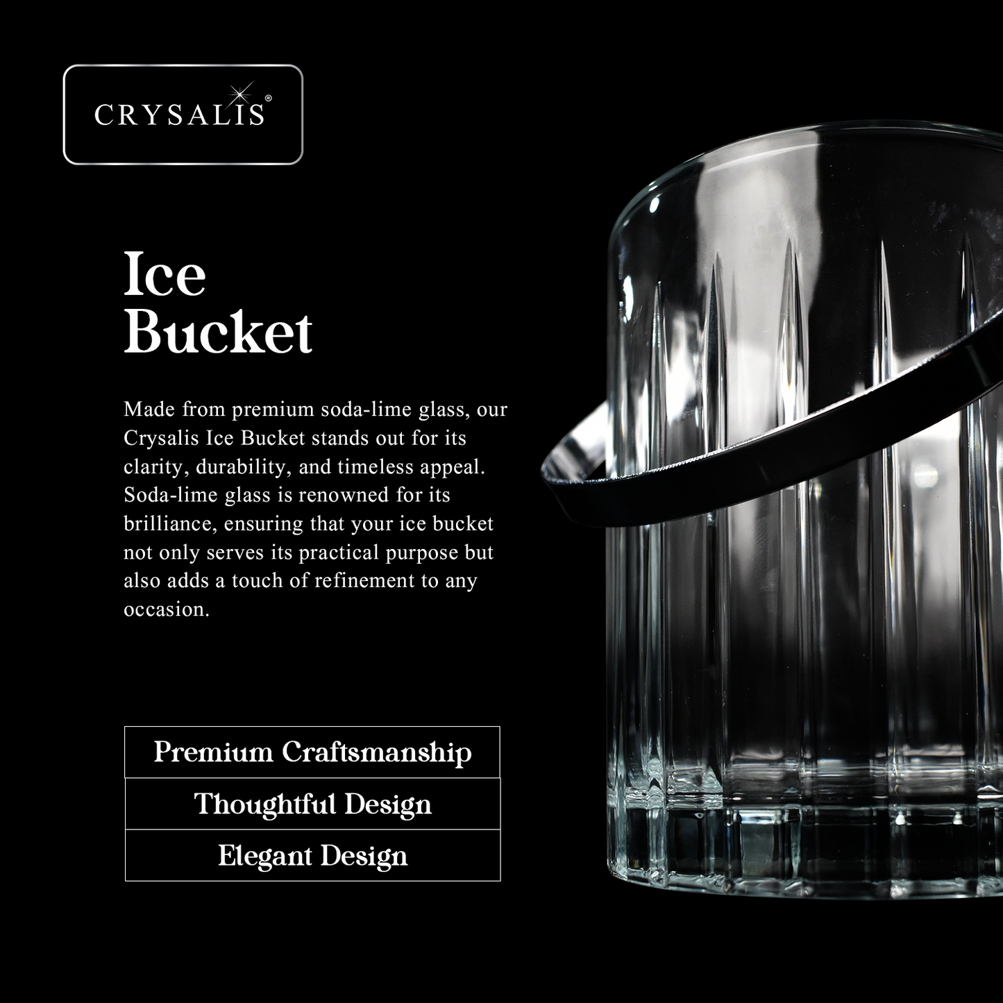 CRYSALIS Royalty Glass Ice Bucket 1000ml