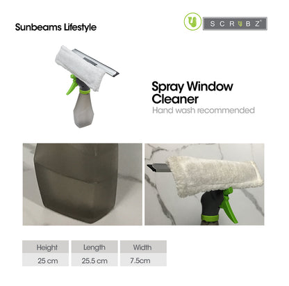 SCRUBZ Premium Window Spray Glass Cleaner Microfiber Washer Head