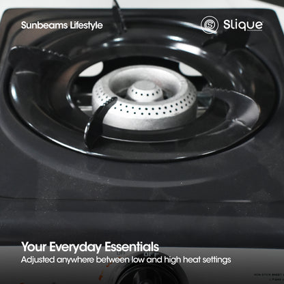 SLIQUE Premium Non-Stick Single Gas Burner Auto Ignition Cooking Essentials