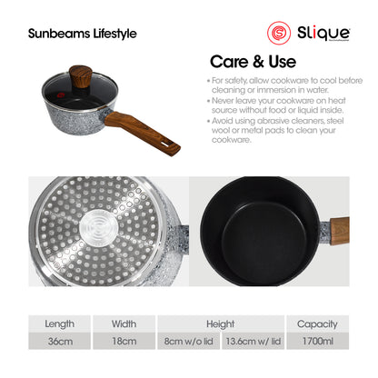 SLIQUE Premium Granite Sauce Pan 16/18cm