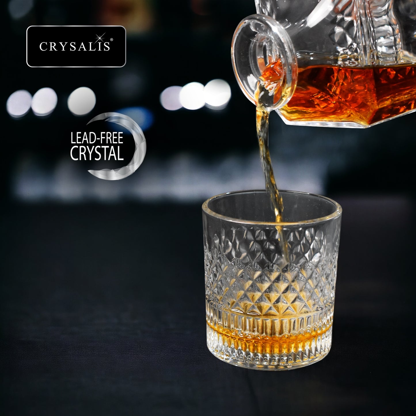 CRYSALIS Royalty Crystal Clear Glass Decanter 750ml