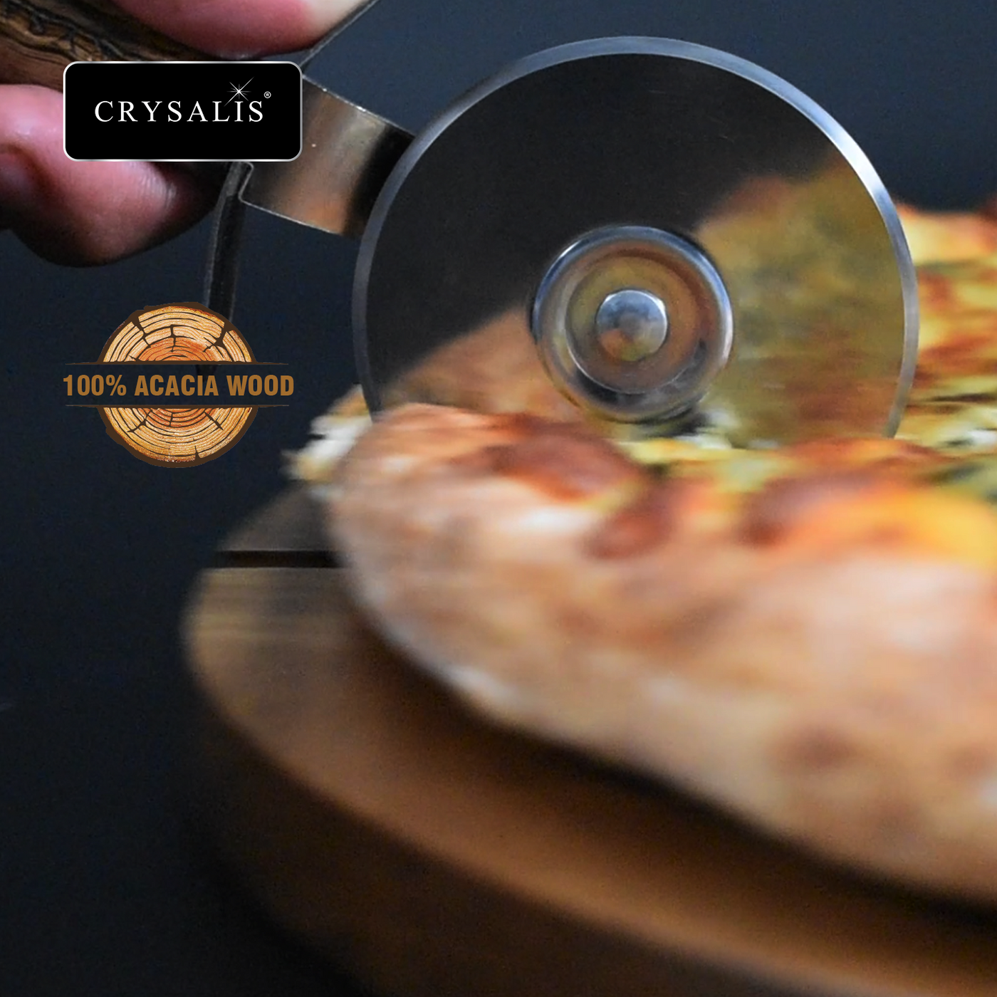CRYSALIS Premium Pizza Set Pizza Board [Set of 2] - Acacia Wood