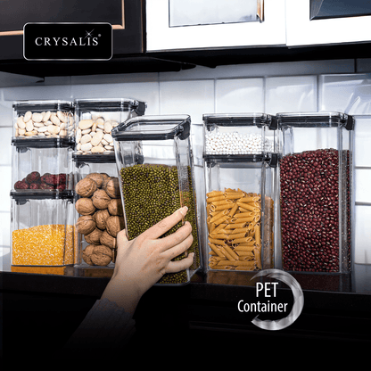 CRYSALIS Premium Food Container Square |  PP Plastic with Silicone Gasket