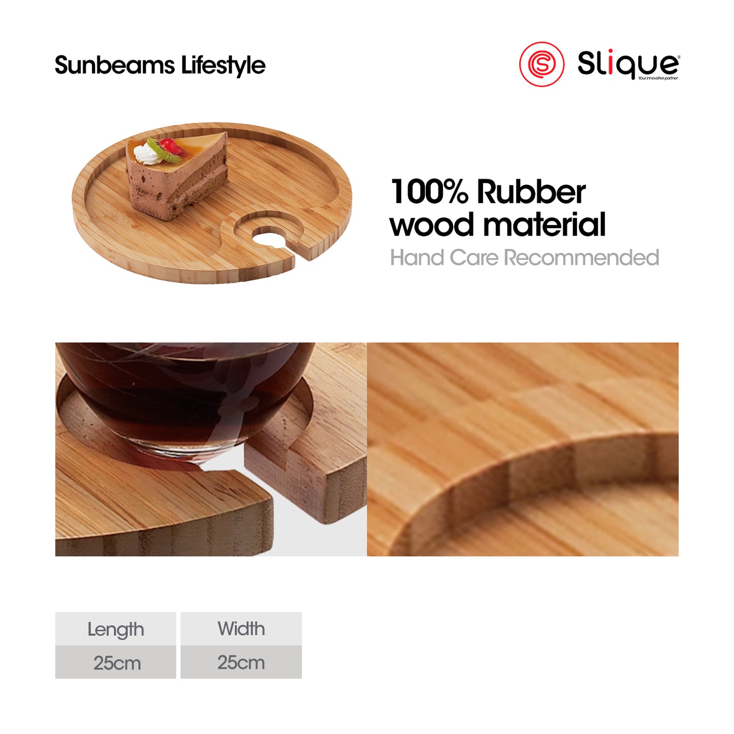 SLIQUE Premium Bamboo Cheese & Wine Glass Holder