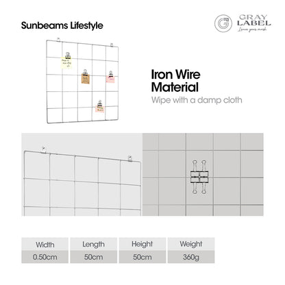 GRAY LABEL Premium Memo Board Iron Wire