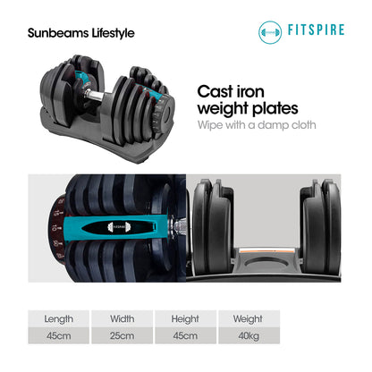 FITSPIRE Adjustable Dumbbell Steel