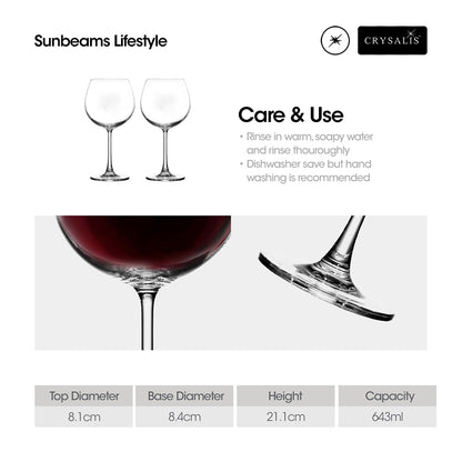 CRYSALIS Premium Burgundy Glass [Set of 2]