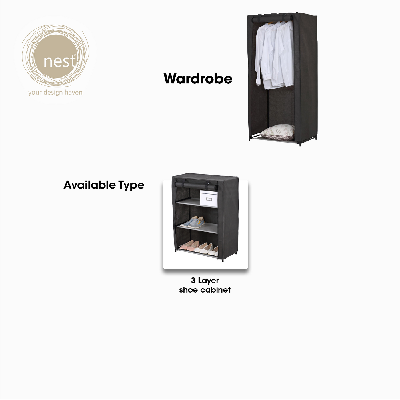 NEST DESIGN LAB Portable Wardrobe Clothes Storage