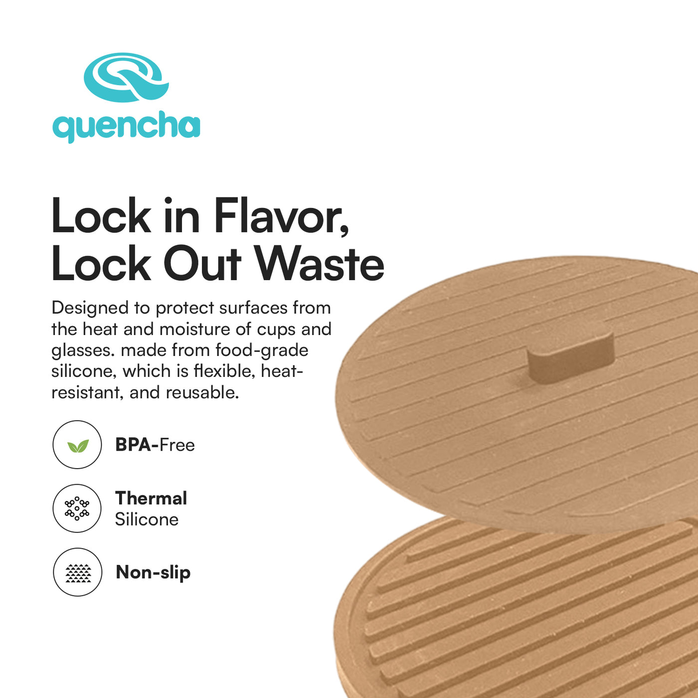 Quencha Silicone Coaster and Lid Set