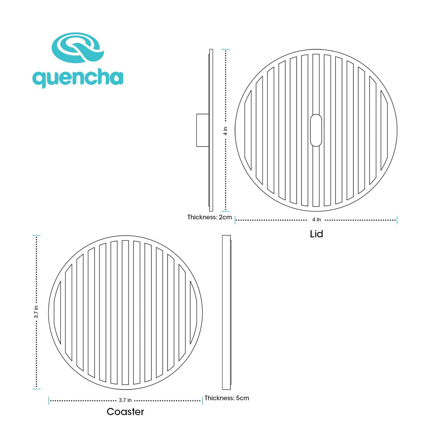 Quencha Silicone Coaster and Lid Set