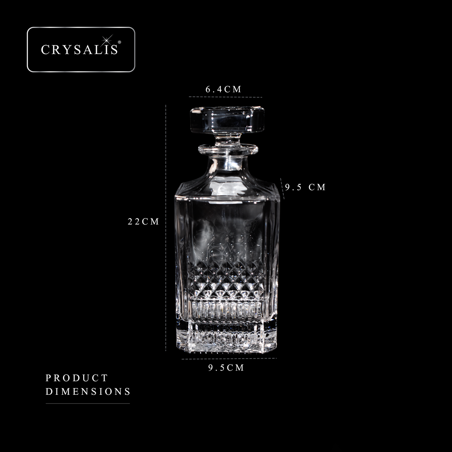 CRYSALIS Royalty Crystal Clear Glass Decanter 750ml