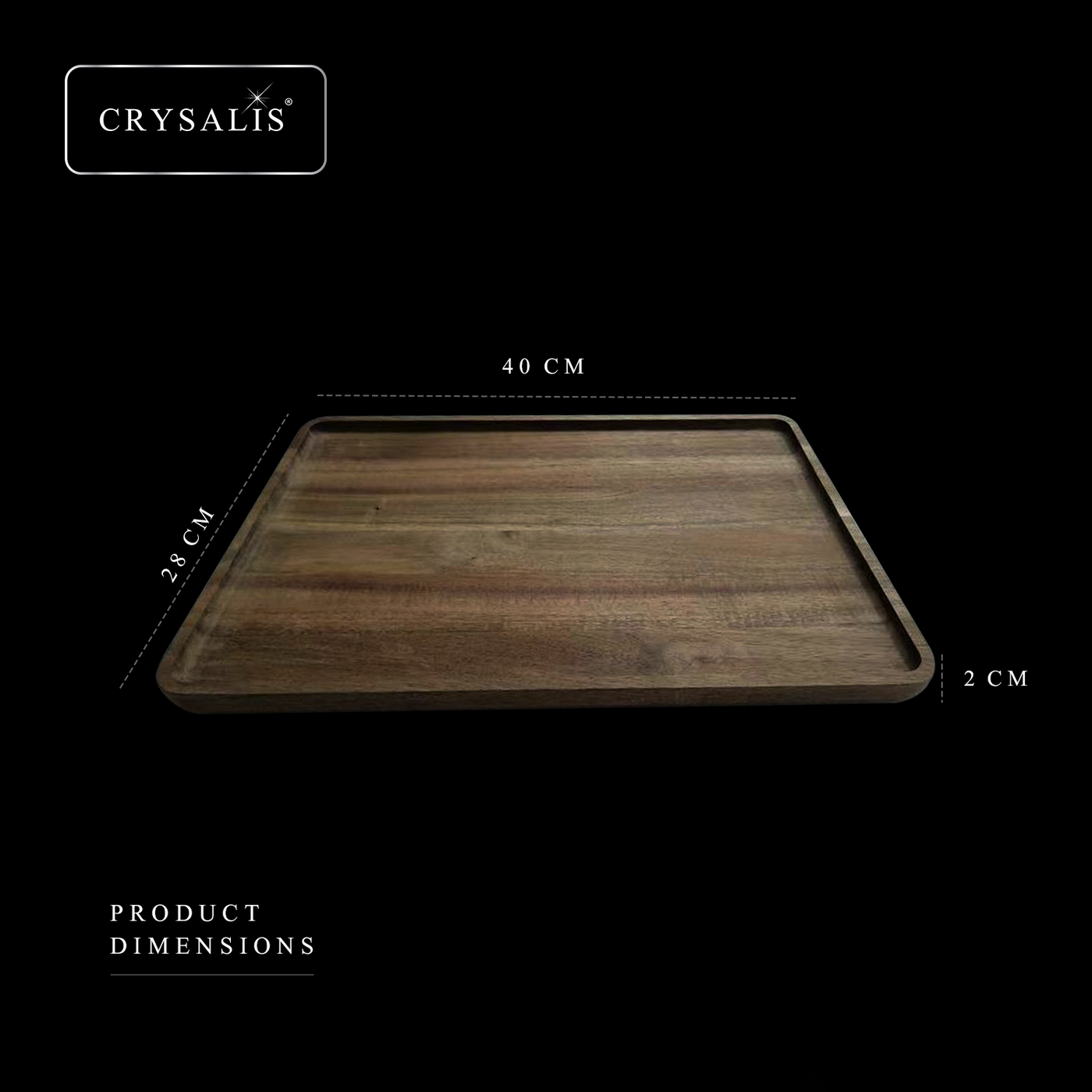 CRYSALIS PREMIUM Serving Tray Charcuterie Tray - Acacia Wood