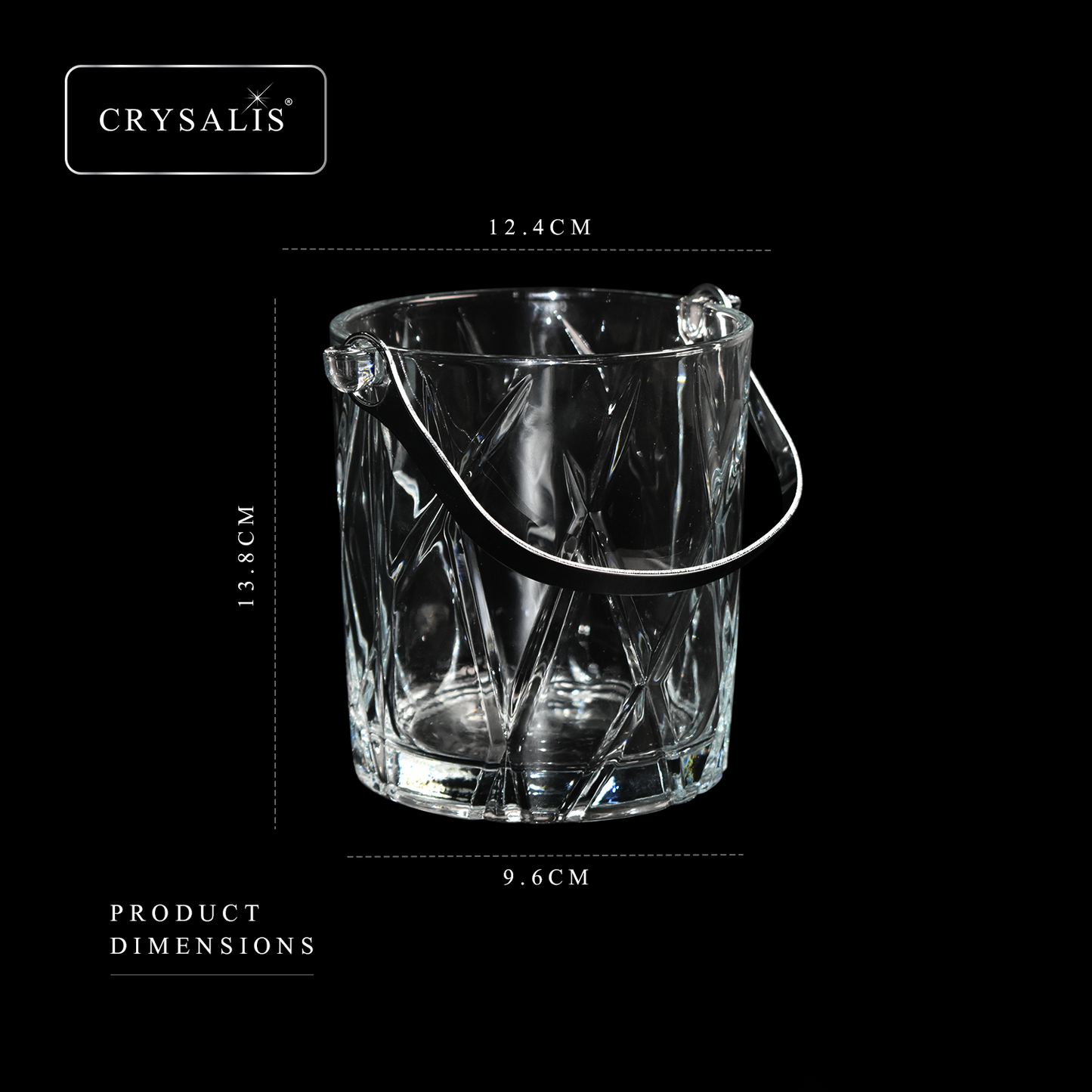 CRYSALIS Royalty Glass Ice Bucket 1000ml