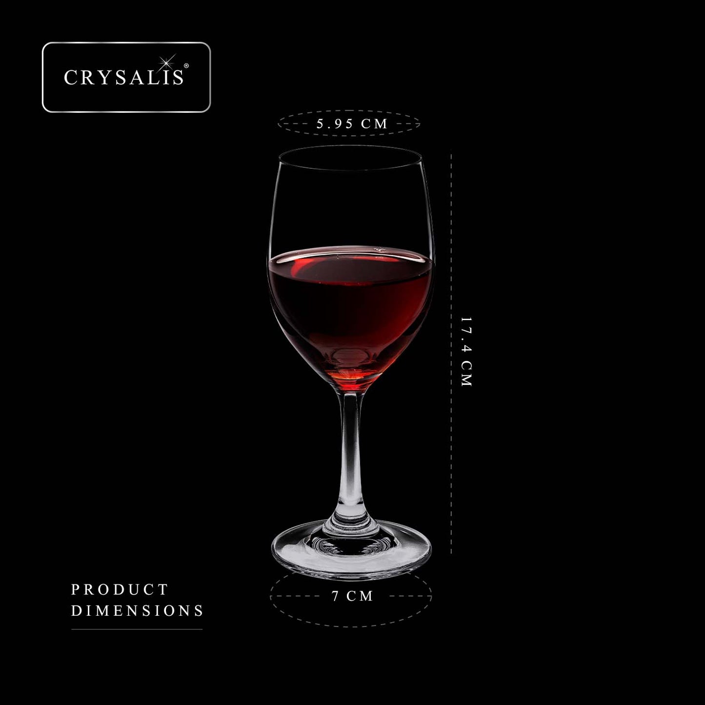 CRYSALIS Premium Crystal Stemware Red Wine Glass [Set of 2] Cocktail Glass 250ml