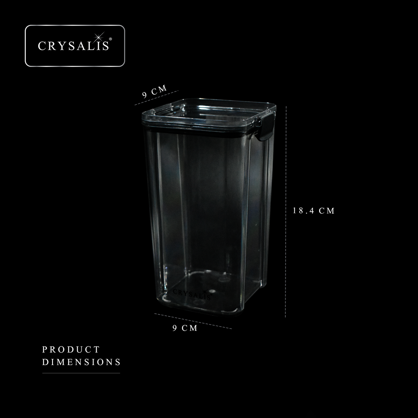 CRYSALIS Premium Food Container Square |  PP Plastic with Silicone Gasket