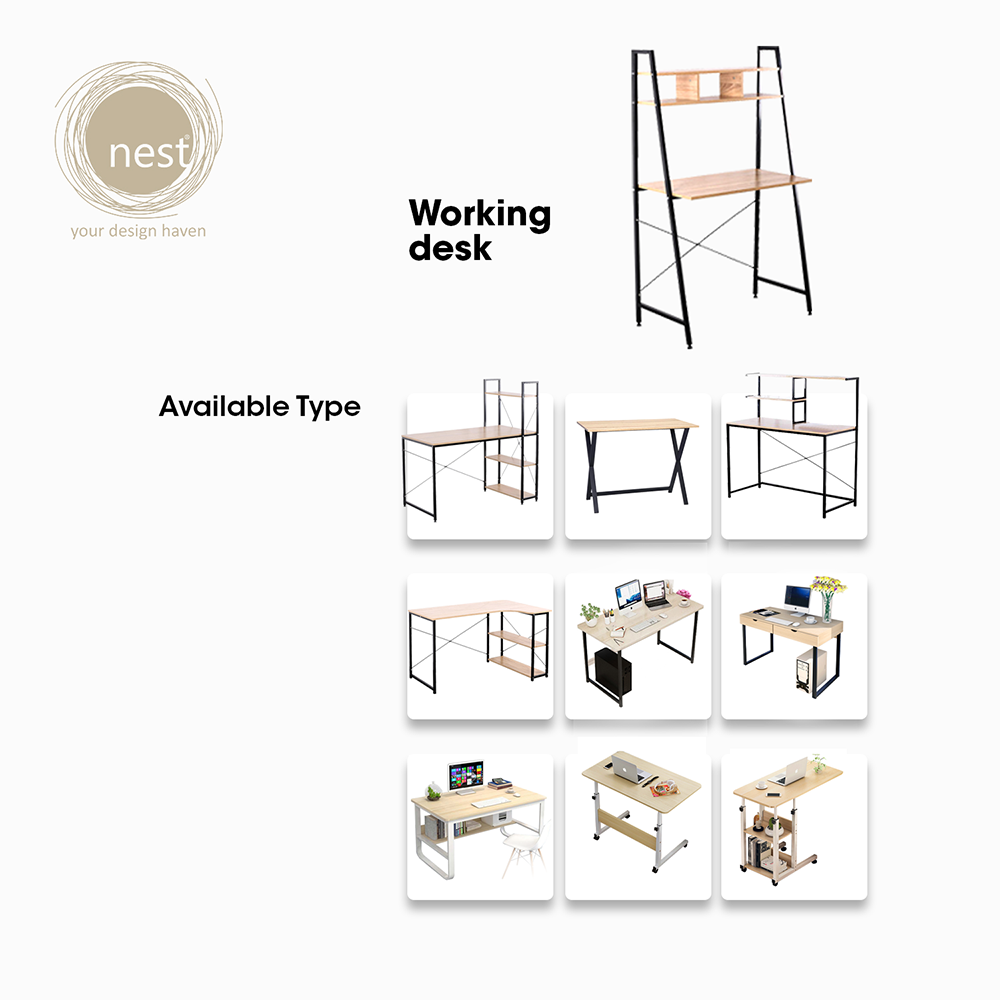 NEST DESIGN LAB 2 tier Working Desk w/ Shelf