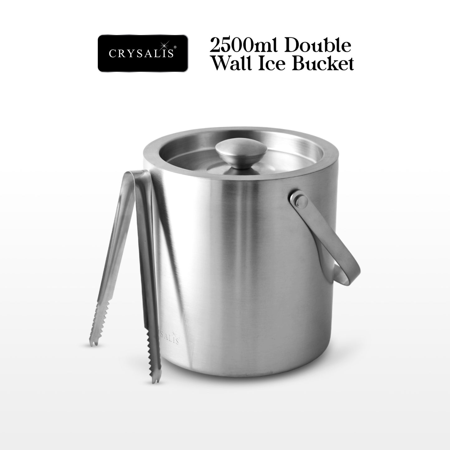 2500ml CRYSALIS Stainless Steel Ice Bucket with Tong