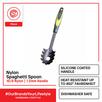 SLIQUE Nylon Kitchen Tools TPR Silicone Handle Spaghetti Slotted Spoon Turner Skimmer Ladle