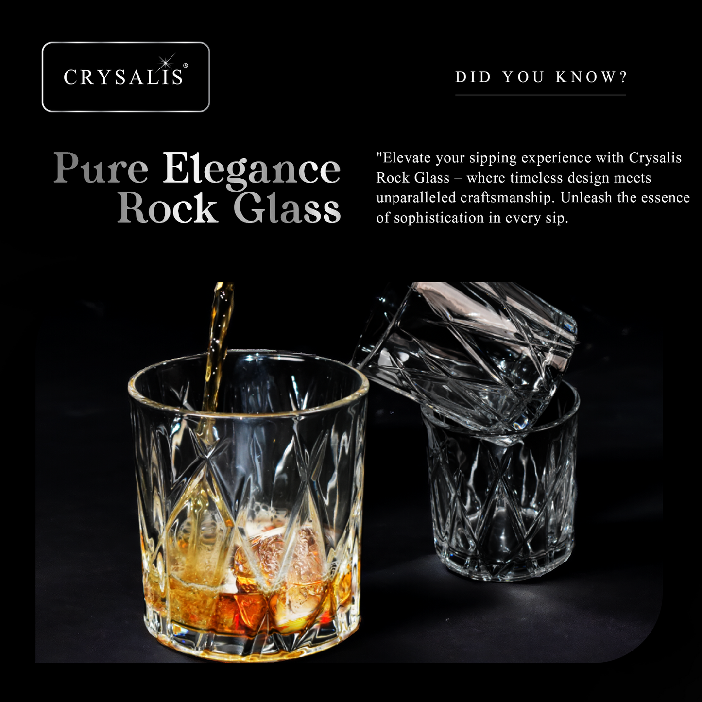 CRYSALIS Royalty Rock Glass 4pcs Set