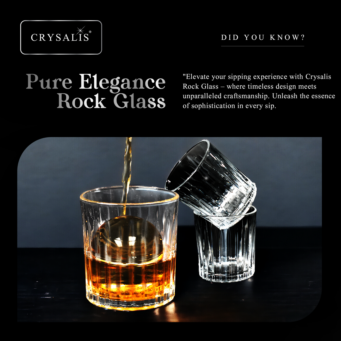 CRYSALIS Royalty Rock Glass 4pcs Set