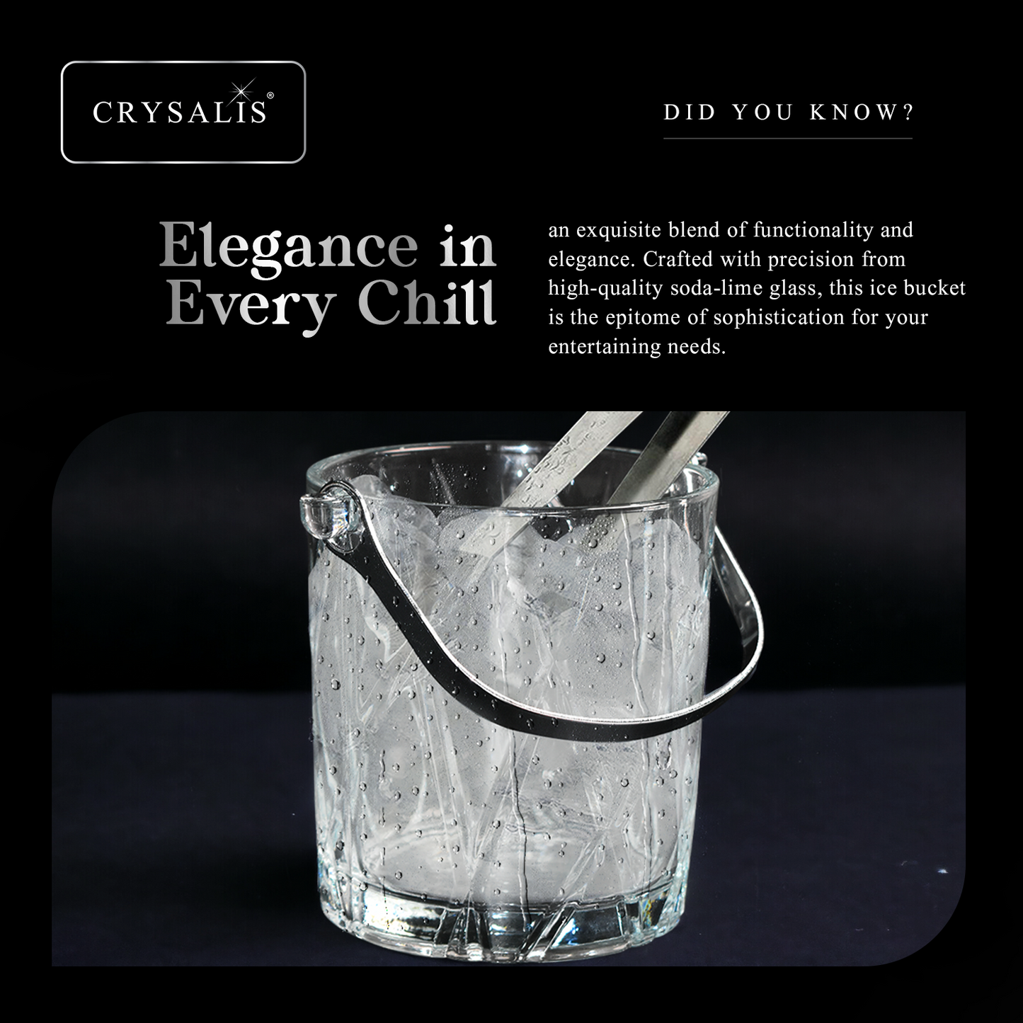 CRYSALIS Royalty Glass Ice Bucket 1000ml