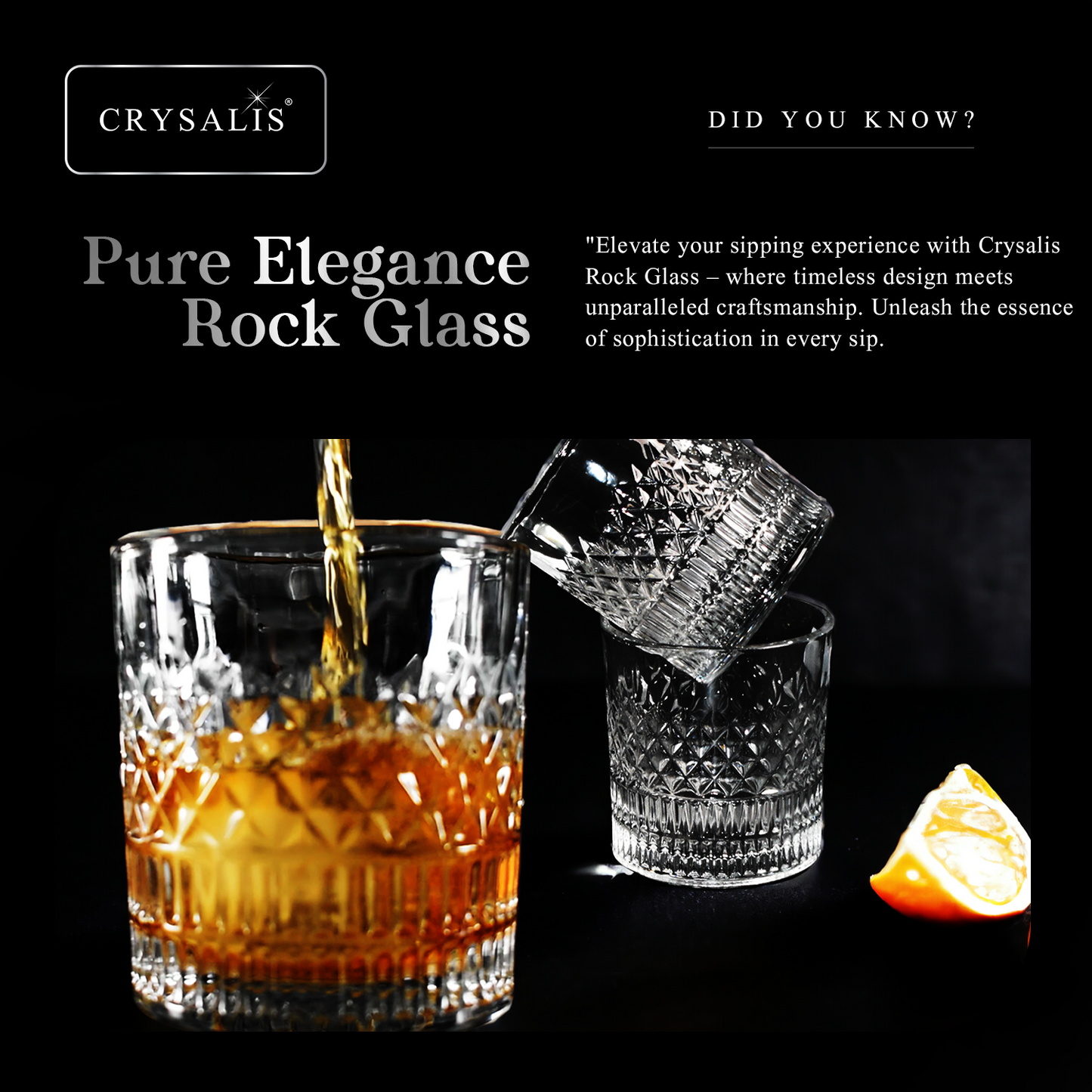 CRYSALIS Royalty Rock Glass 4pcs Set