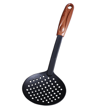 SLIQUE Wooden Nylon Kitchenware Cooking Ladle | Skimmer | Slotted Spoon | Egg Beater | Potato Smasher