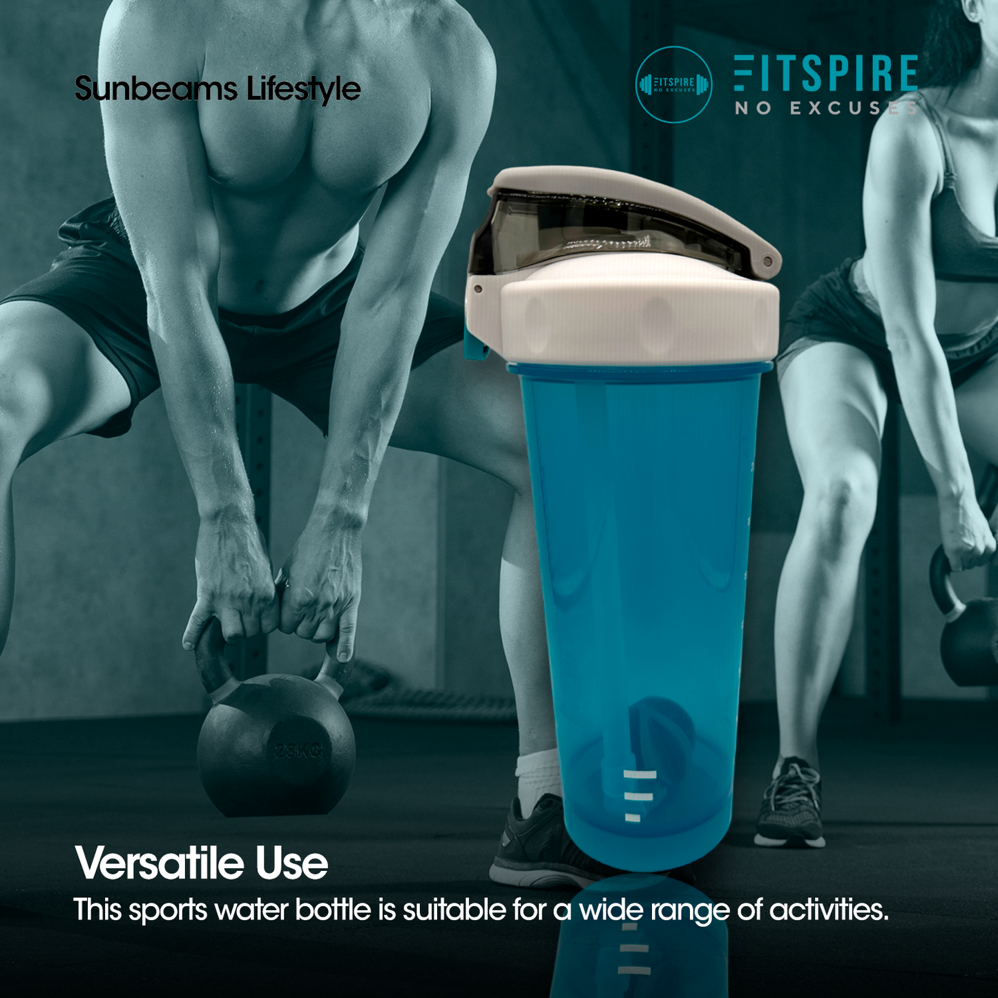 FITSPIRE Premium Gym Shaker Bottle Fitness Water Bottle